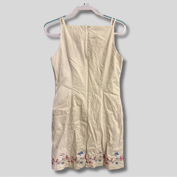 Y2K Amanda Smith High Neck Halter Dress Women’s 8 Floral Embroidered Butterfly - Picture 2 of 2